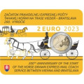 Slovaquie 2 euros BU 2023 - 200e anniversaire de l'ouverture du courrier à cheval sur la route Vienne-Bratislava