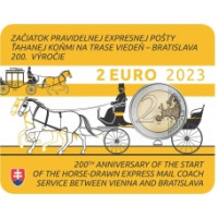 Slovaquie 2 euros BU 2023 - 200e anniversaire de l'ouverture du courrier à cheval sur la route Vienne-Bratislava