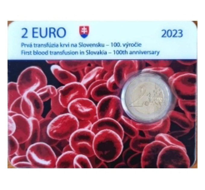 Slovaquie 2 euros BU 2023 - 100e anniversaire de la première transfusion sanguine en Slovaquie 