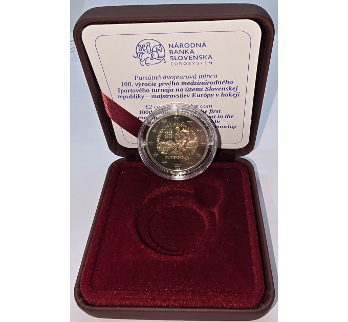 Slovaquie 2 Euro BE 2025 - 100 ans depuis le premier Championnat d'Europe de hockey sur glace