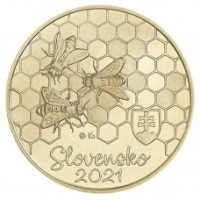  Slovaquie 5 euros UNC 2021 - Faune et Flore en Slovaquie - L'Abeille