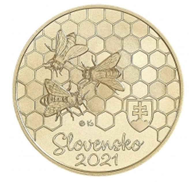  Slovaquie 5 euros UNC 2021 - Faune et Flore en Slovaquie - L'Abeille