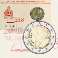 Slovénie 2 euros BU 2008 - 500e anniversaire de la naissance de Primoz Trubar  