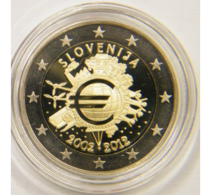 Slovénie 2 euros BE 2012 - 10 Years of Euro Cash