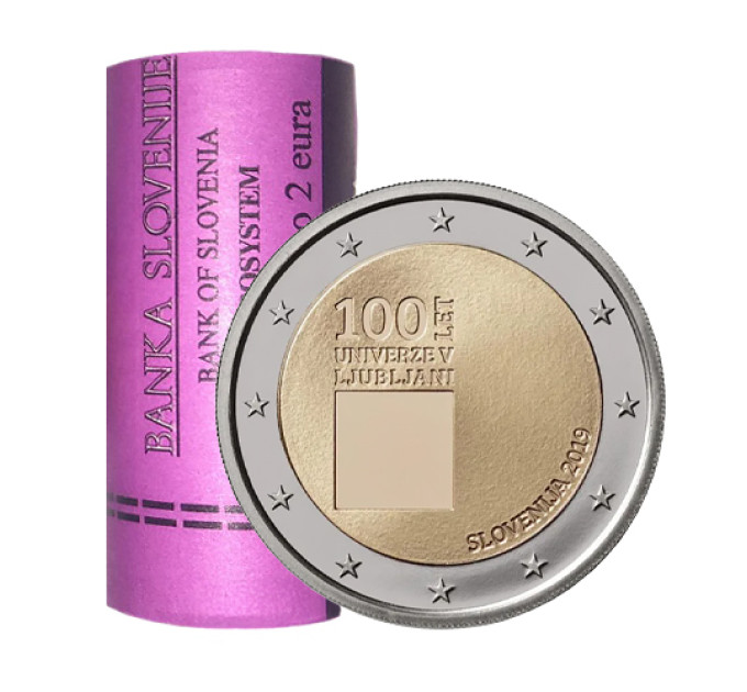 Slovénie 2 euros Rouleau 2019 - 100e anniversaire de la fondation de l'Université de Ljubljana