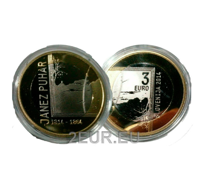Slovénie 3 euros BE 2014 - 200e anniversaire de la naissance du photographe Janez Puhar  