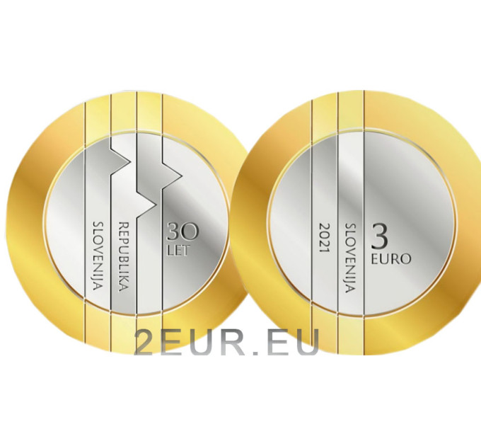 Slovénie 3 euros BE 2021 - 30e anniversaire de la République de Slovénie 
