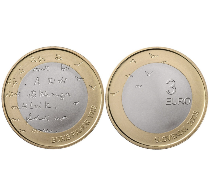 Slovénie 3 euros UNC 2023 - 110e anniversaire de la naissance de l'écrivain slovène Boris Pahor