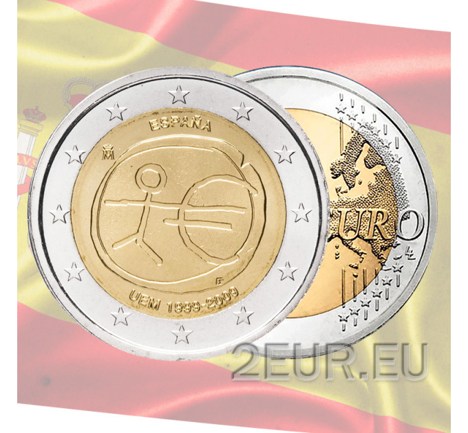 Espagne 2 euros UNC 2009 - 10 ans Euro - WWU - UEM