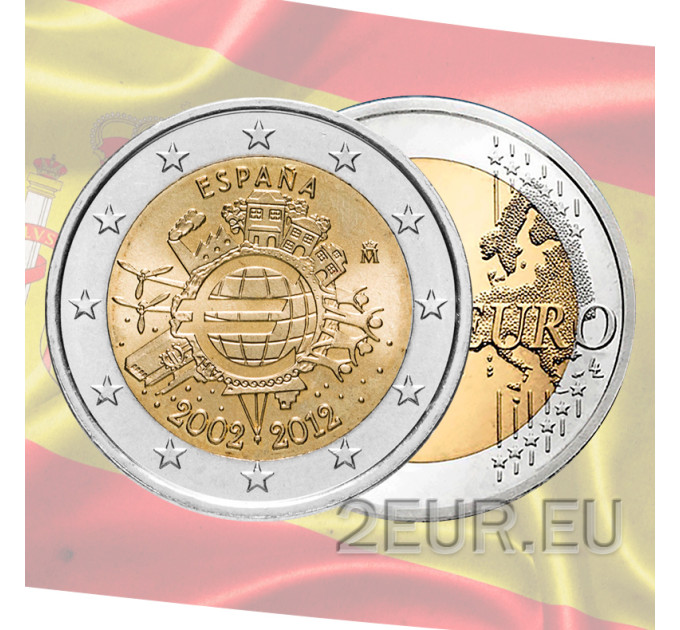 Espagne 2 euros UNC 2012 - 10 Years of Euro Cash