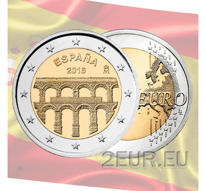 Espagne 2 euros UNC 2016 - Vieille ville de Ségovie et son aqueduc