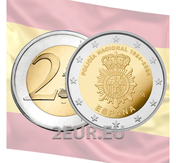 Espagne 2 euros UNC 2024 - Corps de la police nationale