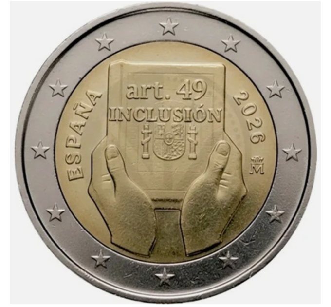 Espagne 2 euros UNC 2026 - Article 49 : Handicap, protection, droits et inclusion