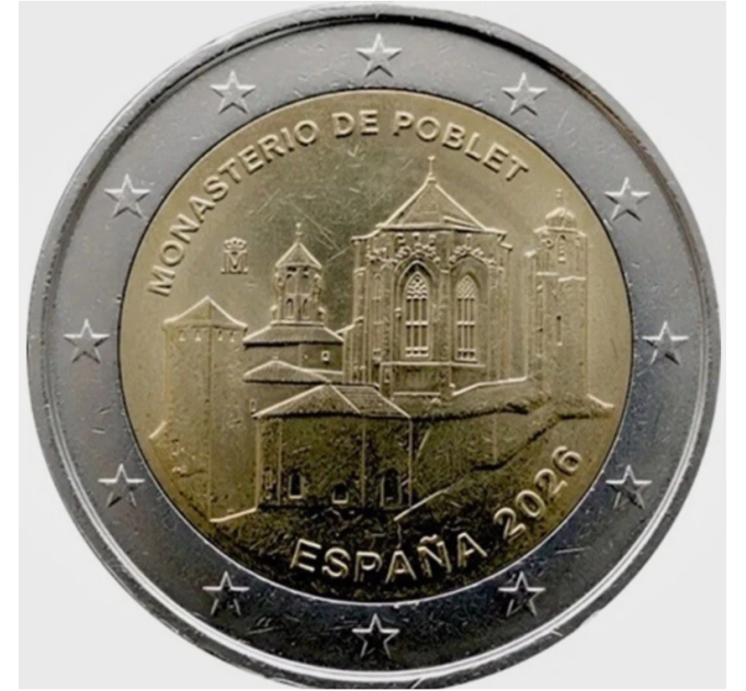 Espagne 2 euros UNC 2026 - Monastère de Poblet