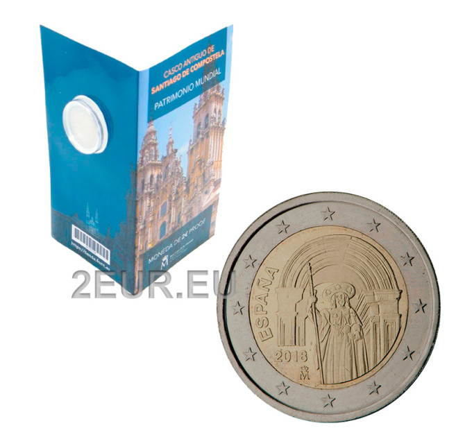 Espagne 2 euros BE 2018 - Vieille ville de Saint-Jacques-de-Compostelle