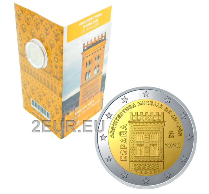 Espagne 2 euros BE 2020 - Architecture mudéjare d'Aragon  