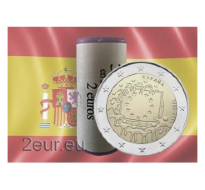 Espagne 2 euros rouler 2015 - 30e anniversaire du drapeau de l'UE