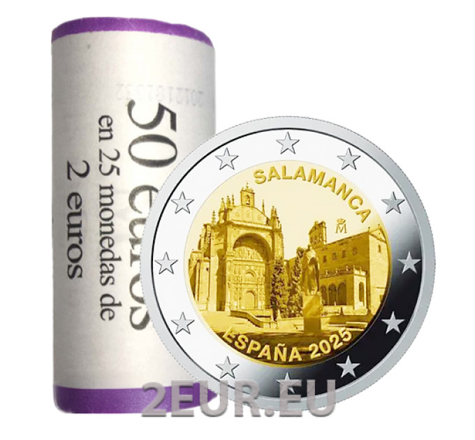 Espagne 2 euros rouler 2025 - Vieille ville de Salamanque