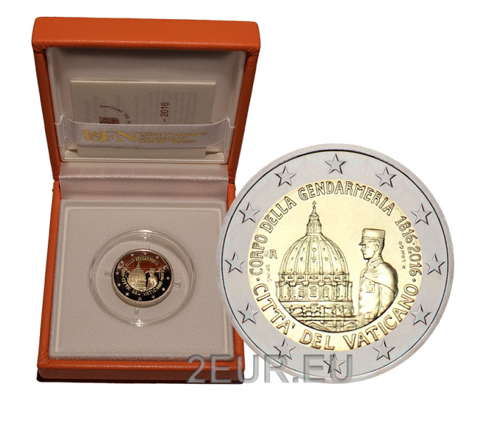 Vatican 2 euros BE 2016 - 200e Anniversaire du Corps de Gendarmerie de la Cité du Vatican  