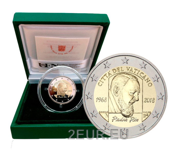 Vatican 2 euros BE 2018 - 50e anniversaire de la mort de Padre Pio 