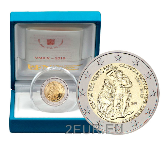 Vatican 2 euros BE 2019 - 25e Anniversaire de la Restauration de la Chapelle Sixtine  