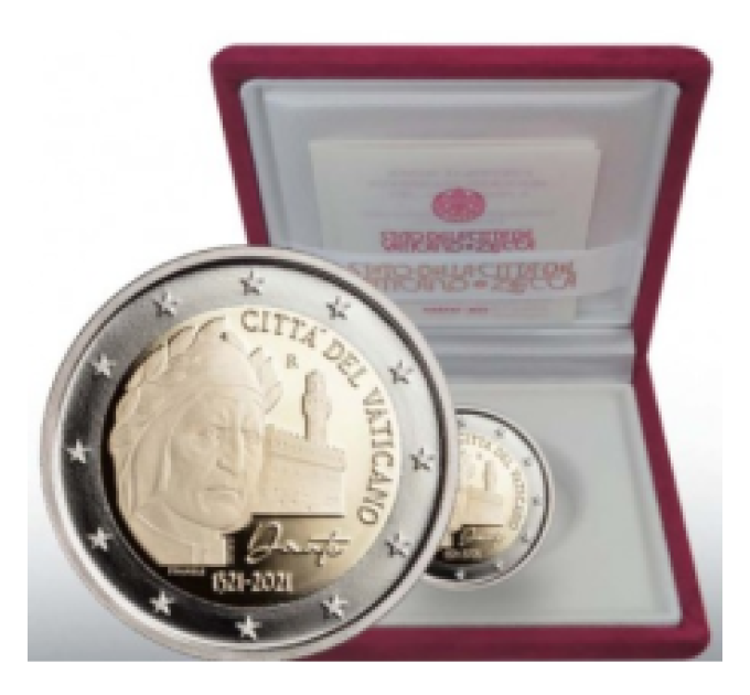 Vatican 2 euros BE 2021 - 700e anniversaire de la mort de Dante Alighieri  