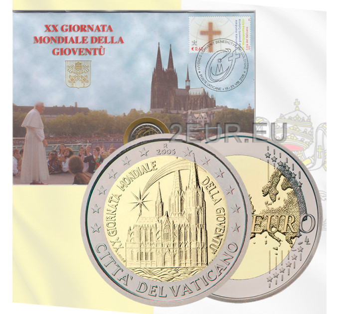 Vatican 2 euros BU 2005 - XX. Journée Mondiale de la Jeunesse à Cologne - Numiscover
