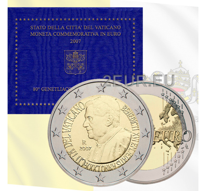 Vatican 2 euros BU 2007 - 80ème Anniversaire de la Naissance du Pape Benoît XVI