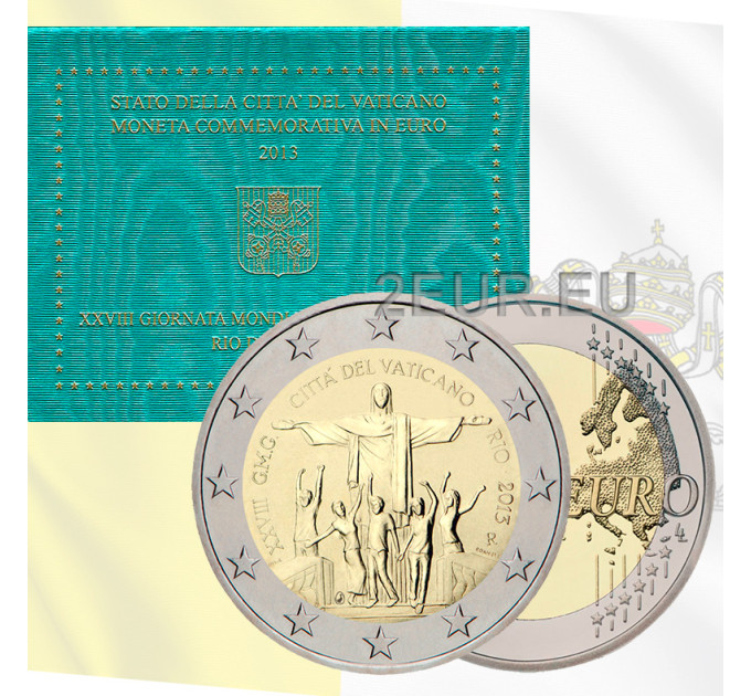 Vatican 2 euros BU 2013 - 28ème Journée Mondiale de la Jeunesse - Rio de Janeiro