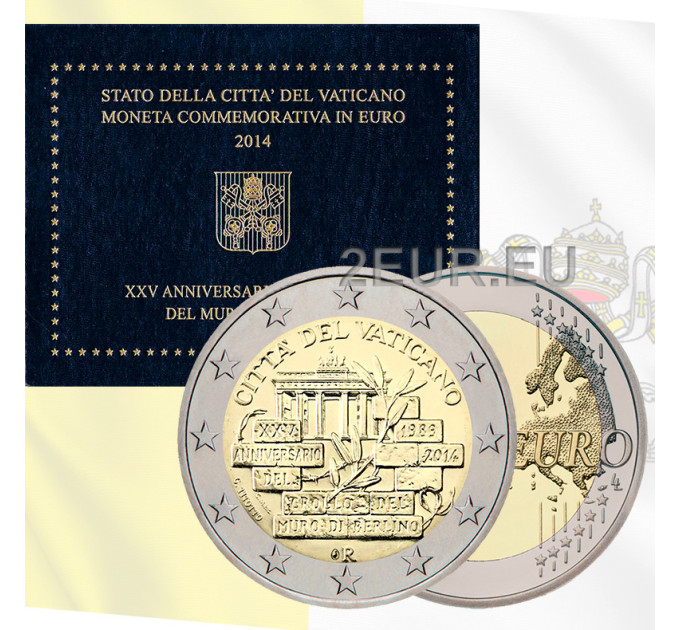 Vatican 2 euros BU 2014 - 25 ans depuis la chute du mur de Berlin