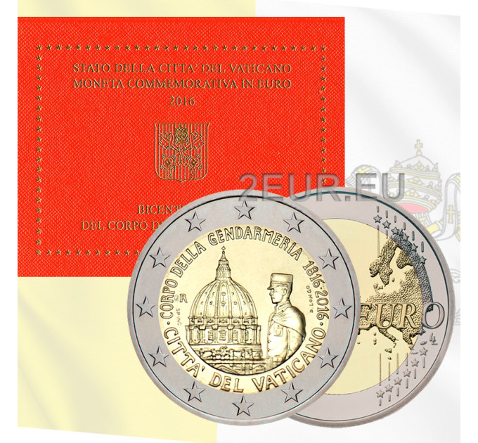 Vatican 2 euros BU 2016 - 200ème Anniversaire du Corps de Gendarmerie de la Cité du Vatican
