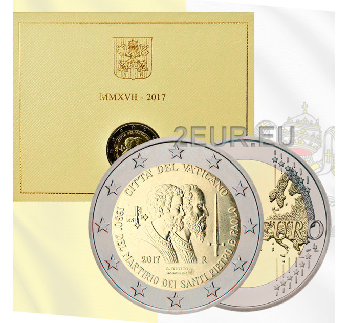 Vatican 2 euros BU 2017 - 1950e Anniversaire du Martyre de Saint Pierre et Saint Paul