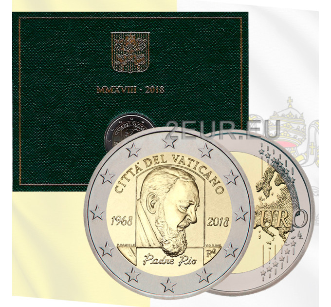 Vatican 2 euros BU 2018 - 50e anniversaire de la mort de Padre Pio