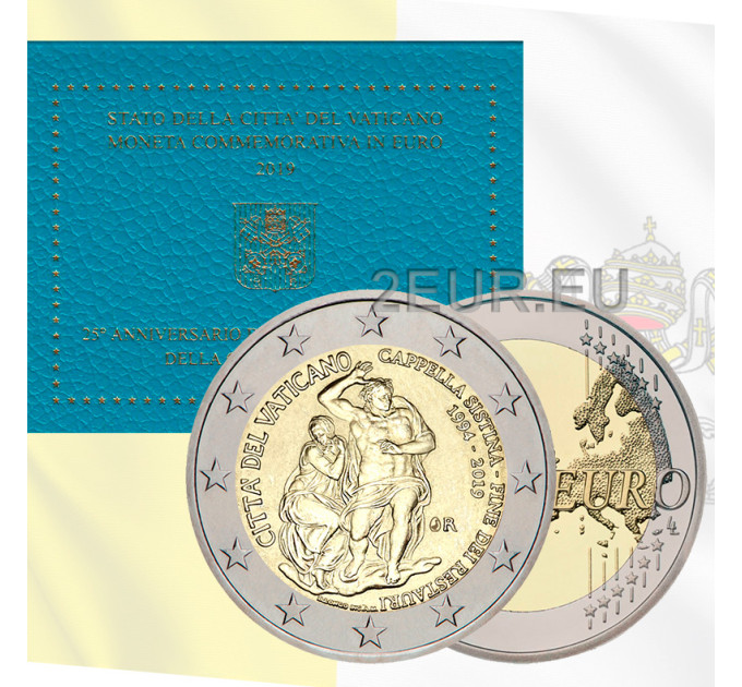 Vatican 2 euros BU 2019 - 25ème Anniversaire de la Restauration de la Chapelle Sixtine