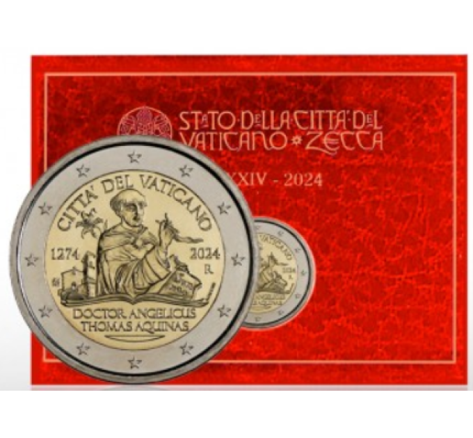 Vatican 2 euros BU 2024 - 750e anniversaire de la mort de saint Thomas d'Aquin