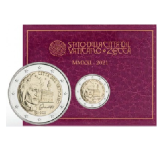 Vatican 2 euros BU 2021 - 700e anniversaire de la mort de Dante Alighieri 