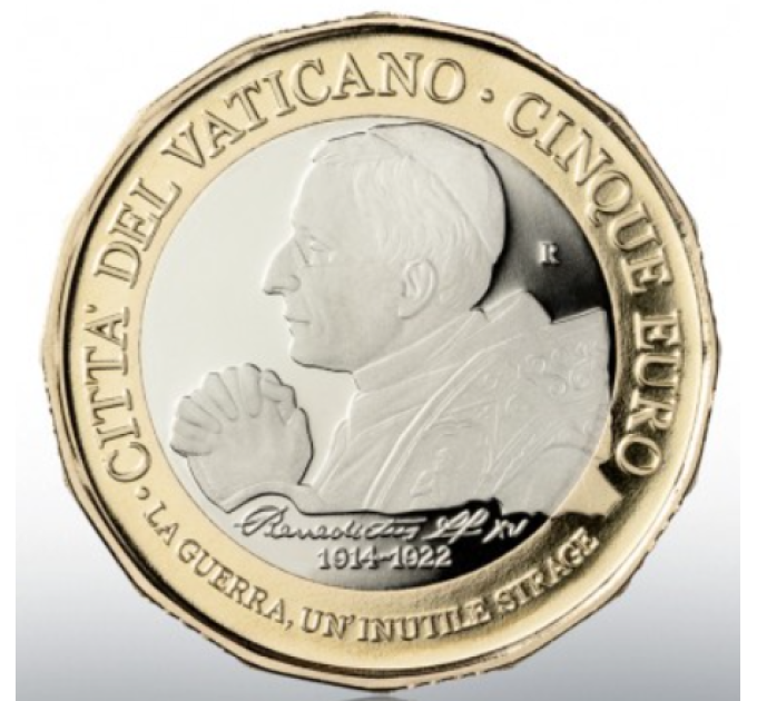 Vatican 5 euros BE 2022 - Centenaire de la mort du pape Benoît XV