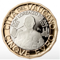 Vatican 5 euros BE 2023 - 100 ans depuis la naissance de Don Lorenzo Milani