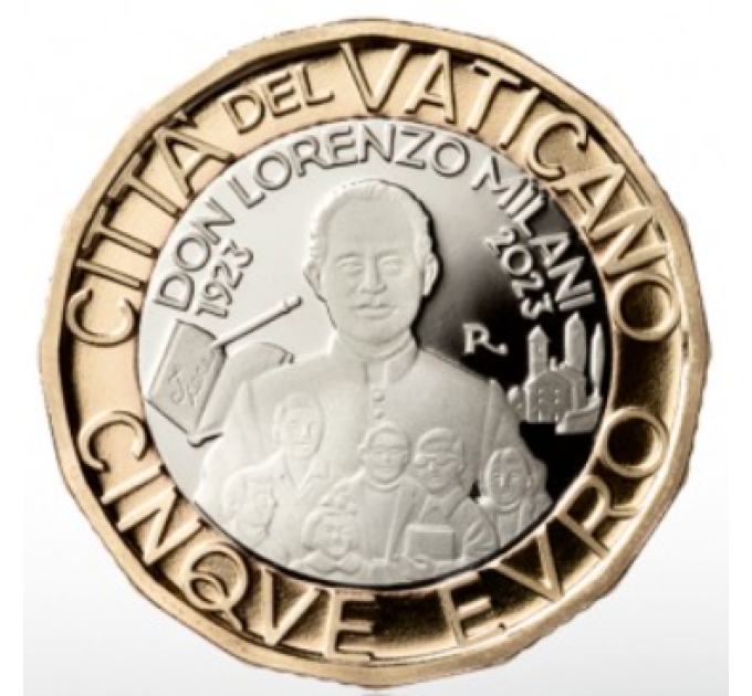 Vatican 5 euros BE 2023 - 100 ans depuis la naissance de Don Lorenzo Milani