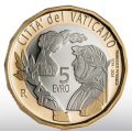 Vatican 5 euros BE 2024 - 650 ans depuis la mort de Francesco Pétrarque