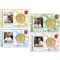 Vatican 50 cents BU + Timbre 2024