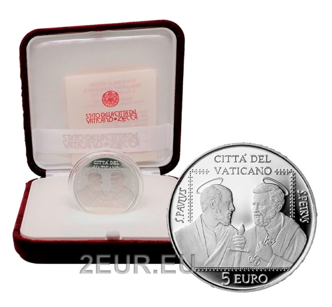 Vatican 5 euros argent BE 2021 - 50e anniversaire de l'Association Saint-Pierre et Saint-Paul