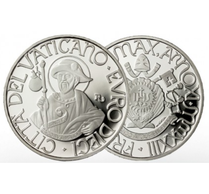 Vatican 10 euros argent BE 2023 - LES DOUZE APÔTRES : SAINT. GIACOMO MAJEUR