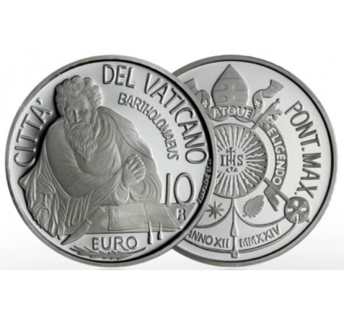 Vatican 10 euros argent BE 2024 - S. BARTOLOMEO