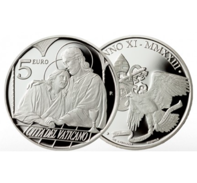 Vatican 5 euros argent BE 2023 - LES DOUZE APÔTRES : SAINT JEAN