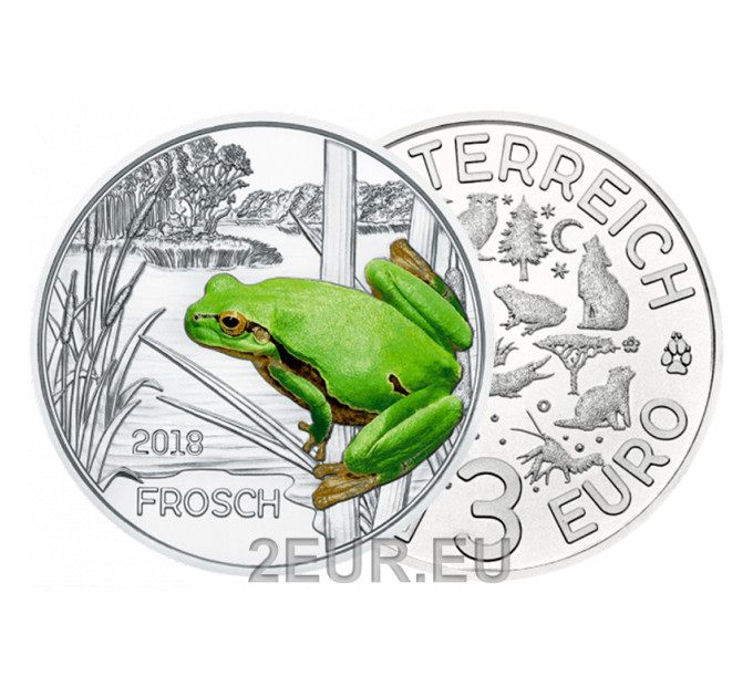 Autriche 3 euro pièce 2018-4 - Grenouille