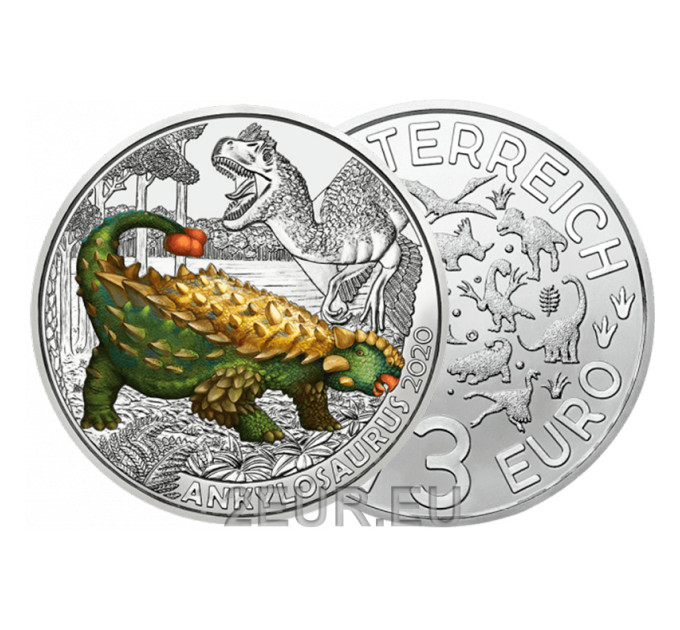 Autriche Pièce 3 euro 2020-3 - Ankilosaur magniventris
