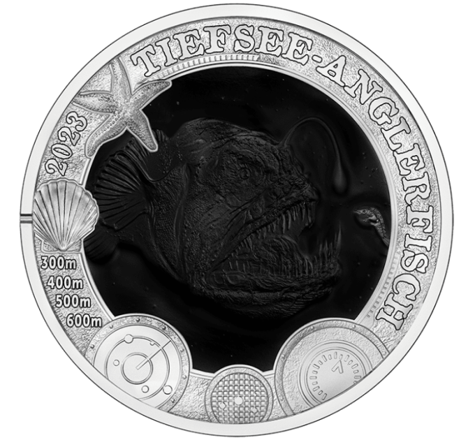 Autriche Pièce 3 Euro 2023-3 - Vie marine lumineuse - Baudroie des profondeurs
