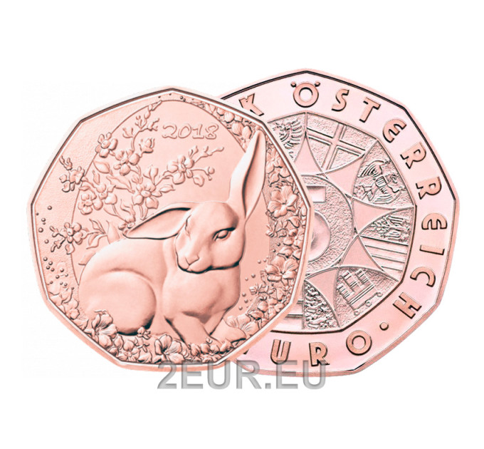 Autriche 5 euro pièce 2018 - Lapin de Pâques