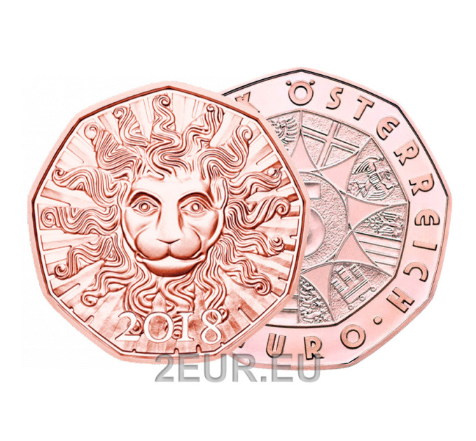 Autriche 5 euro pièce 2018 - Le lion